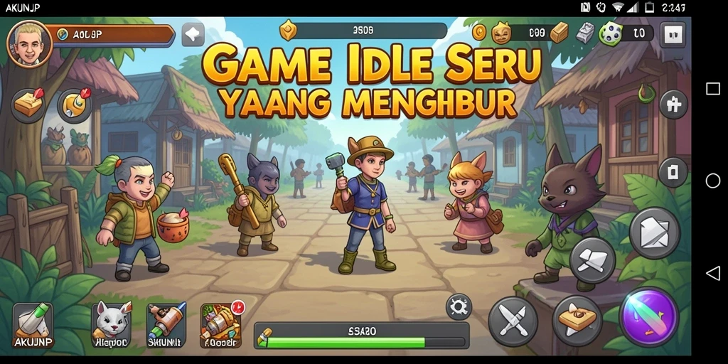 Tampilan gameplay AKUNJP yang sederhana namun menarik.