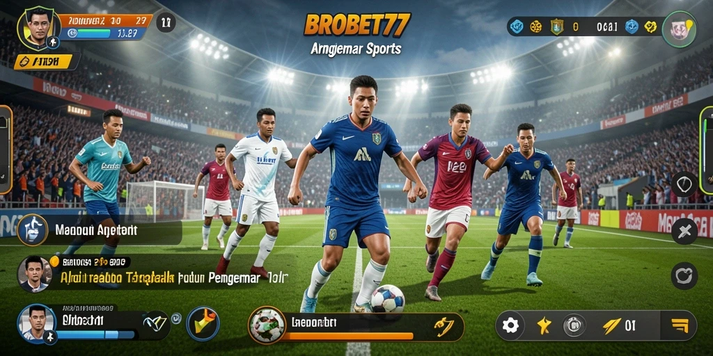 Tampilan utama BROBET77 yang menampilkan statistik dan berita olahraga.