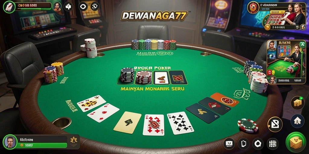 Tampilan gameplay menarik dari aplikasi Poker DEWANAGA77.