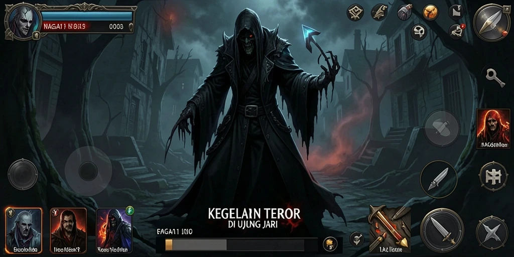 Screenshot NAGA11 menampilkan suasana gelap dan menyeramkan dari gameplay.