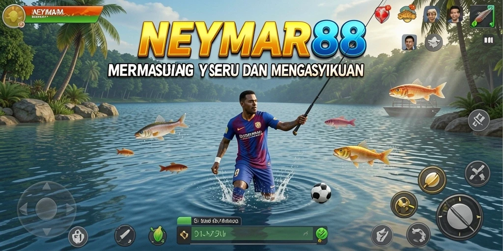 Tampilan gameplay NEYMAR88 yang menampilkan aksi memancing yang seru.