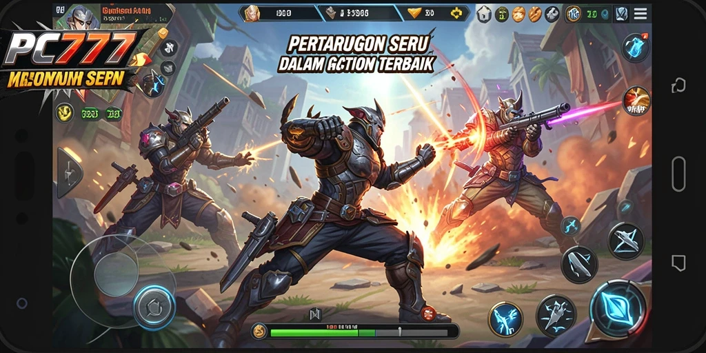 Tangkapan layar PC777 menampilkan aksi seru dalam pertarungan yang mendebarkan.