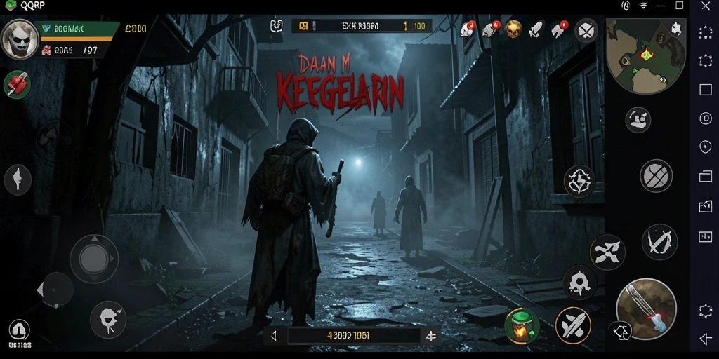 Gameplay QQRP dengan suasana mencekam dan aksi horor yang menegangkan.