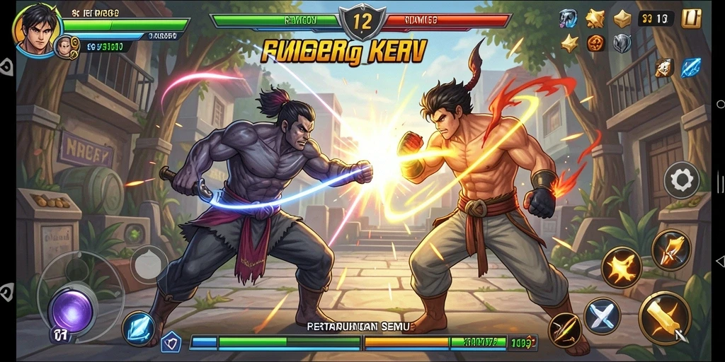 Gameplay pertarungan seru di REMI62 dengan karakter yang dinamis.