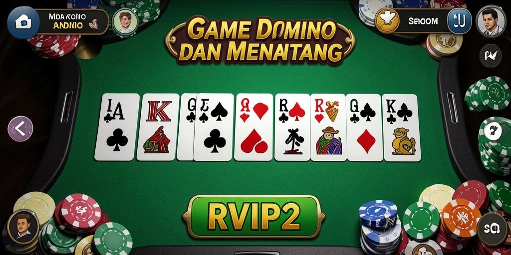 Screenshot utama RVIP2 menampilkan serunya permainan Domino.