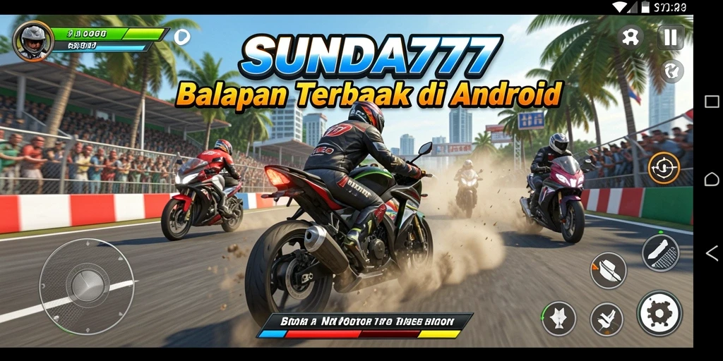 Gambaran aksi balapan motor yang mendebarkan dalam SUNDA777.