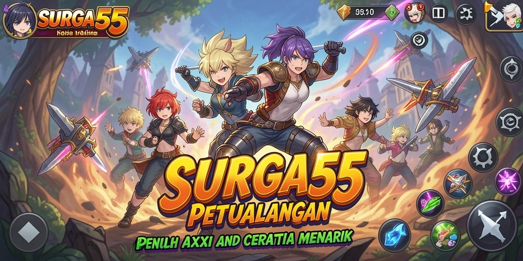 Tampilan menarik dari gameplay SURGA55 dengan karakter Anime yang ikonik.