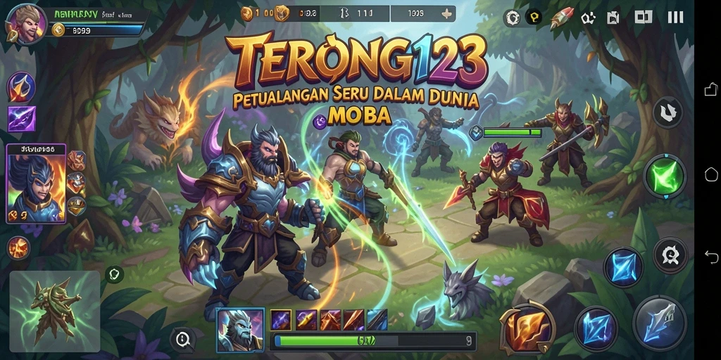 Tampilan gameplay mendebarkan di arena MOBA TERONG123.