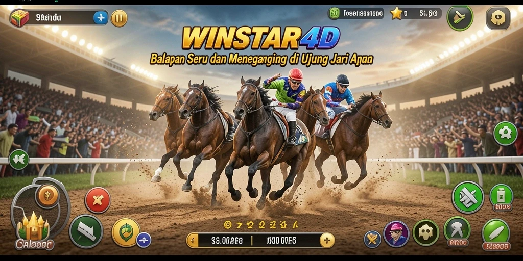 Screenshot gameplay menunjukkan balapan mendebarkan di trek yang menantang.