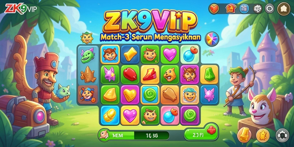 Tampilan gameplay seru dari ZK9VIP dalam genre Match-3.