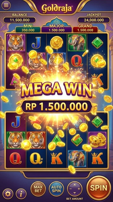 Tampilan aplikasi goldraja yang sederhana dan mudah dinavigasi.